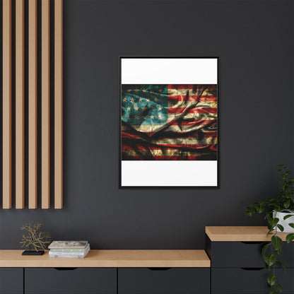 Framed American Flag Canvas