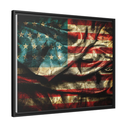 Framed American Flag Canvas