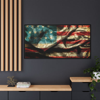 Framed American Flag Canvas