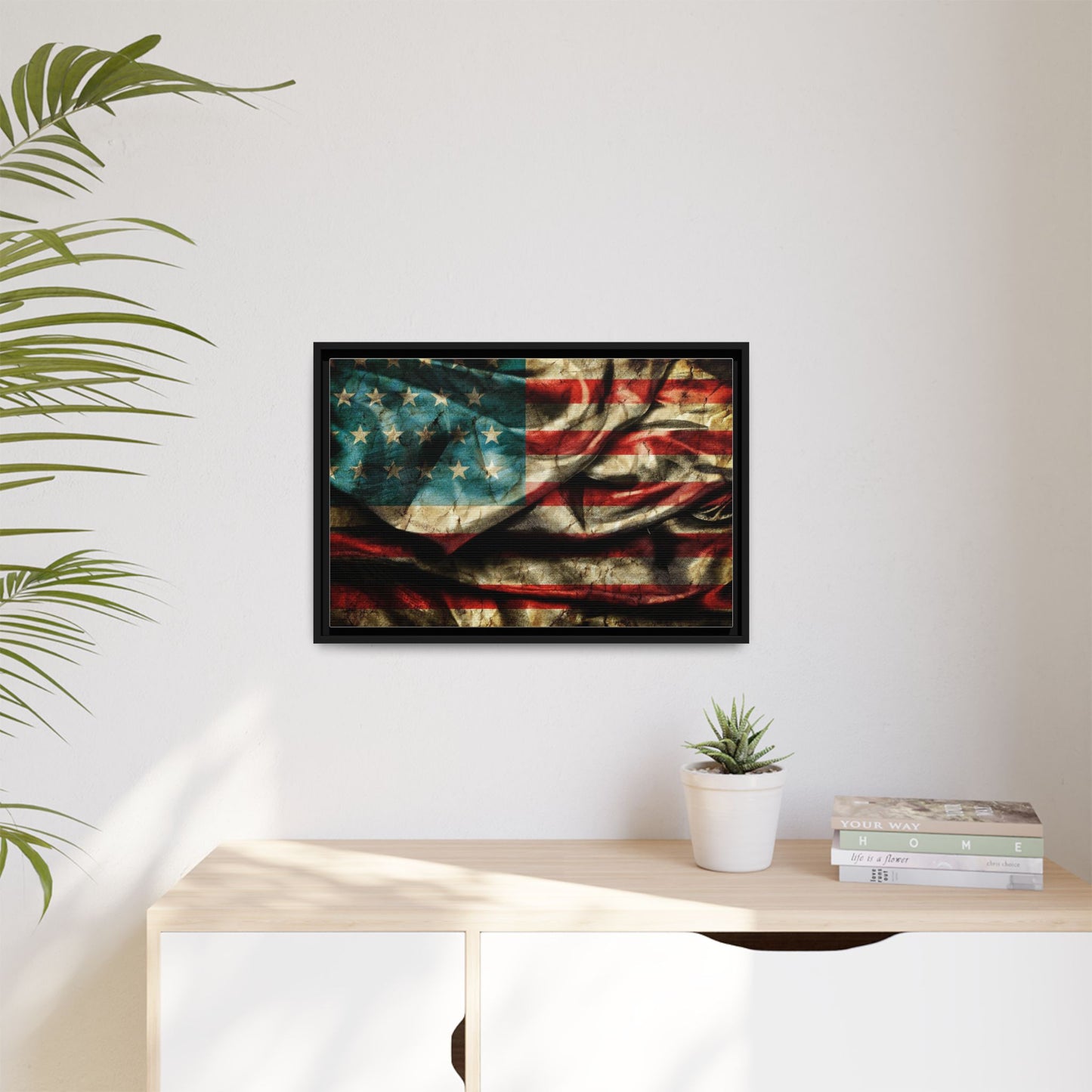 Framed American Flag Canvas