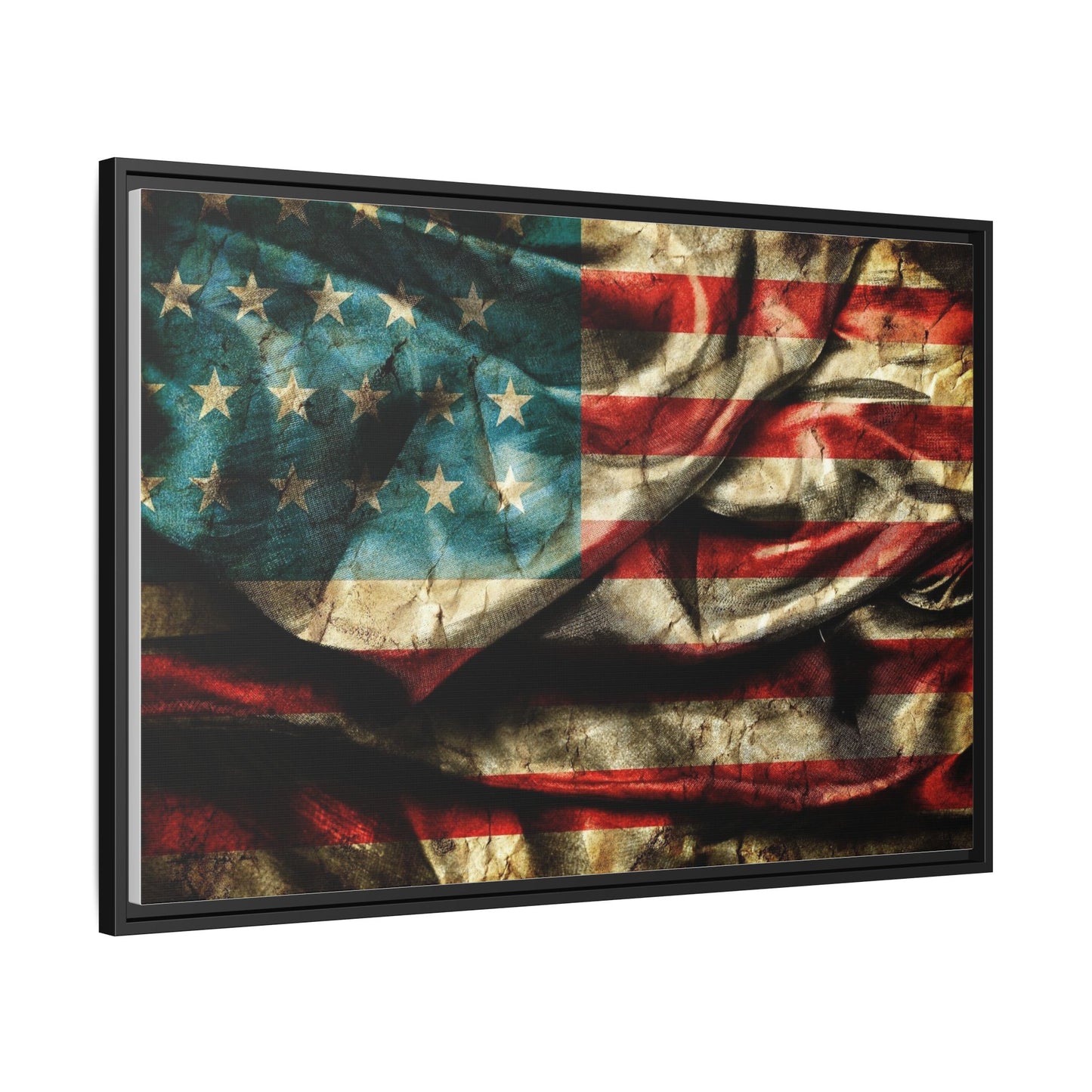 Framed American Flag Canvas